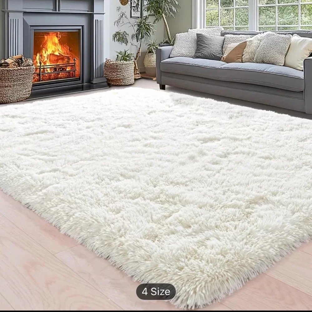 Off - White Luxurious Fluffy Shag Rug Ultra Soft 4x6ft New in Bag